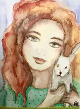 Charger l'image dans la galerie, Jeune fille et son lapin