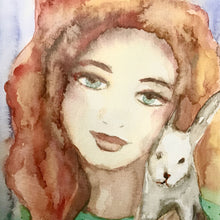 Charger l'image dans la galerie, Jeune fille et son lapin