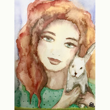 Charger l'image dans la galerie, Jeune fille et son lapin